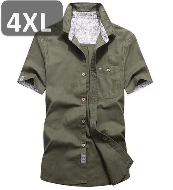 メンズ 半袖 シャツ オリーブ 4XL 半袖 シャツ 春夏【n200】拍卖