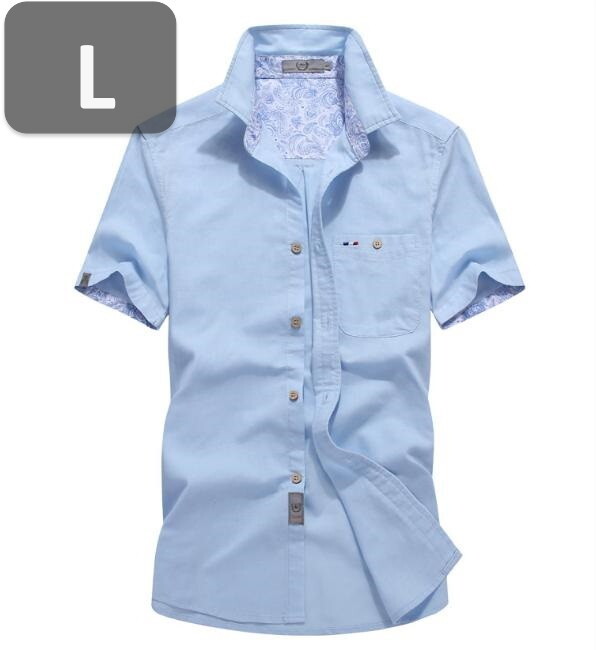 メンズ 半袖 シャツ ブルー L 半袖 シャツ 春夏【n200】拍卖