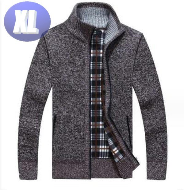 ニットジャケット ブラウン XLサイズ ジッパー セーター 拍卖