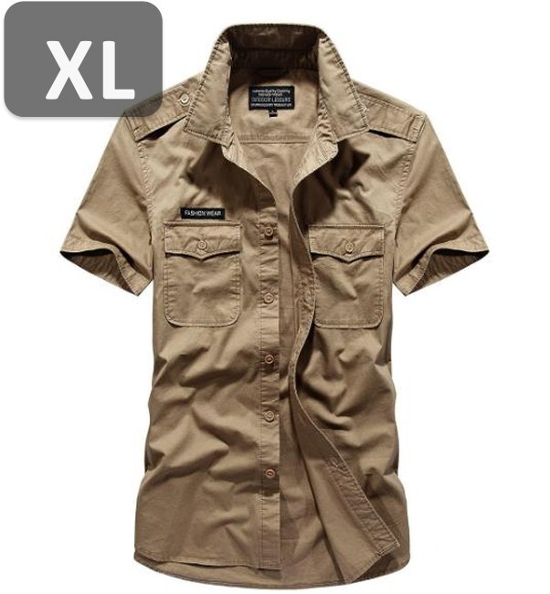 メンズ 半袖 シャツ カーキ XL 半袖 シャツ 春夏【n201】拍卖