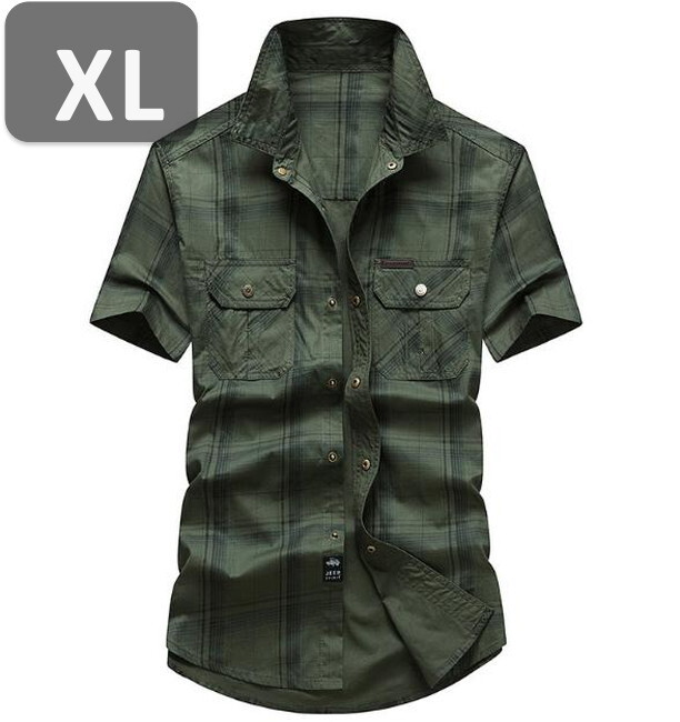 メンズ 半袖 シャツ オリーブ XL 半袖 シャツ 春夏【n193】拍卖