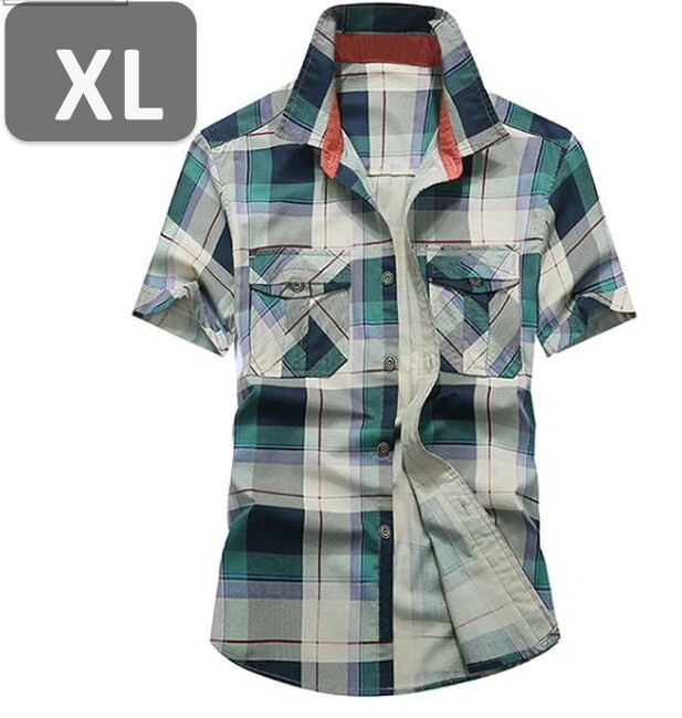 メンズ 半袖 シャツ グリーン XL 半袖 シャツ 春夏【n194】拍卖