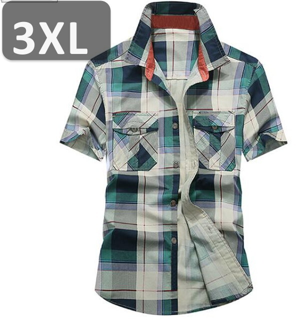 メンズ 半袖 シャツ グリーン 3XL 半袖 シャツ 春夏【n194】拍卖