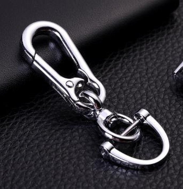 カラビナ 付き キーホルダー シルバー キーリング キーフック おしゃれ ビジネス 普段使い ☆n343拍卖