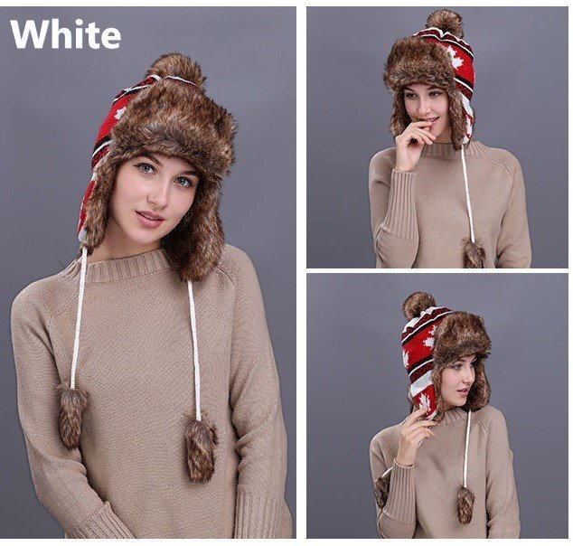 ニット帽 ホワイト レディース 秋冬 厚手 帽子 ニット 柔らか キャップ hat アウトドア ポンポン付き あったかい オシャレ 冬 耳当て n839拍卖