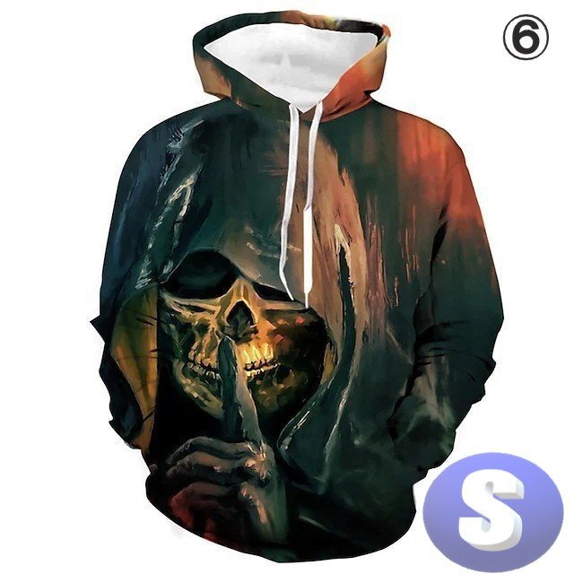 フード付き ドクロパーカー カラー6 S トレーナー アウター 防寒 n712拍卖