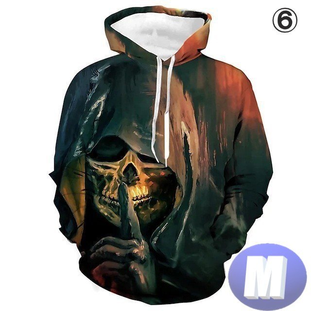 フード付き ドクロパーカー カラー6 M トレーナー アウター 防寒 n712拍卖