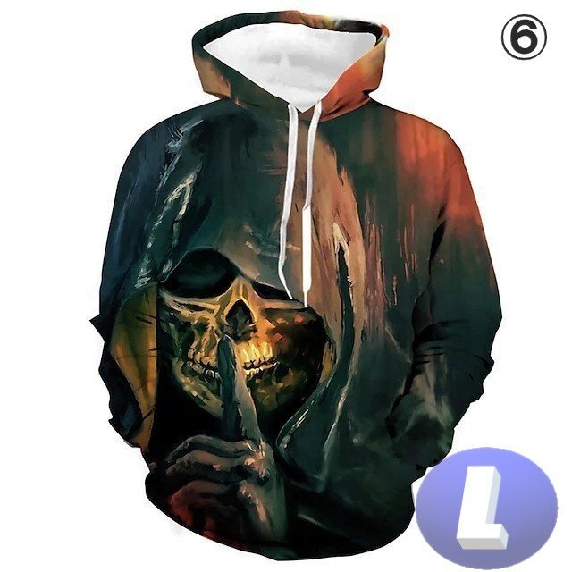 フード付き ドクロパーカー カラー6 L トレーナー アウター 防寒 n718拍卖