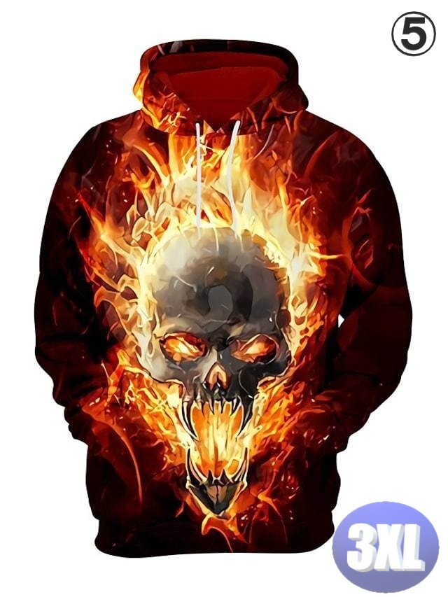 フード付き ドクロパーカー カラー5 3XL トレーナー アウター 防寒 n718拍卖