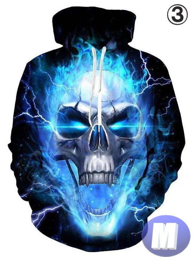 フード付き ドクロパーカー カラー3 M トレーナー アウター 防寒 n712拍卖