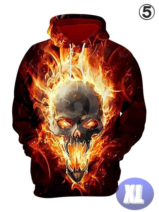 フード付き ドクロパーカー カラー5 XL トレーナー アウター 防寒 n718拍卖