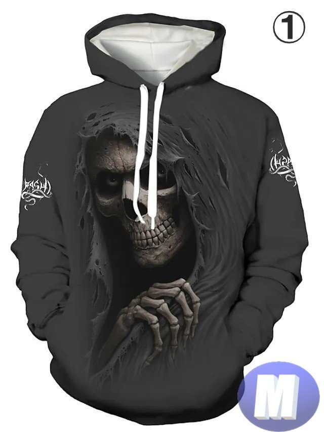 フード付き ドクロパーカー カラー1 M トレーナー アウター 防寒 n712拍卖