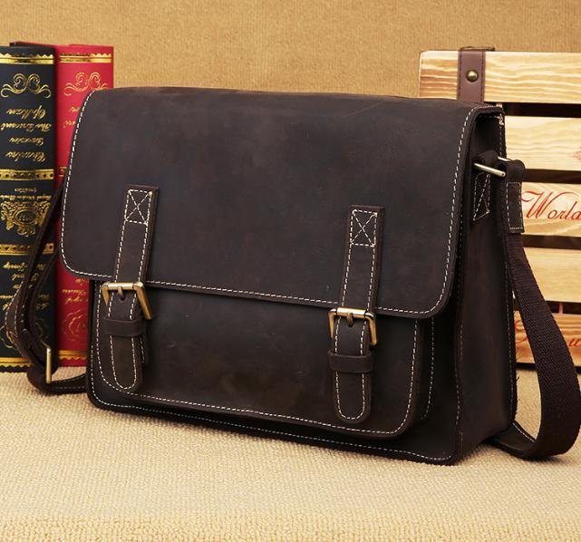 送料コミコミ☆ メンズ 本革 ビジネスバック ブラウン 牛革 ブリーフケース 書類カバン 鞄 オフィス 通勤【n216】拍卖