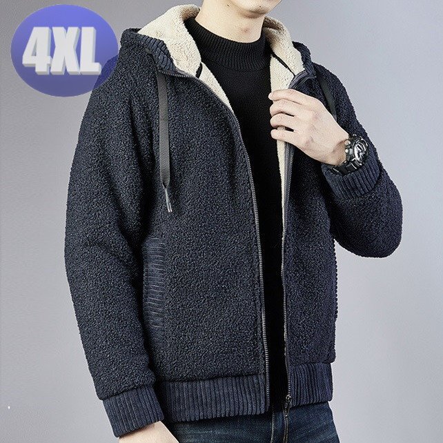 もこもこパーカー ネイビー 4XLサイズ 裏起毛 アウター 暖か 防寒 n706拍卖