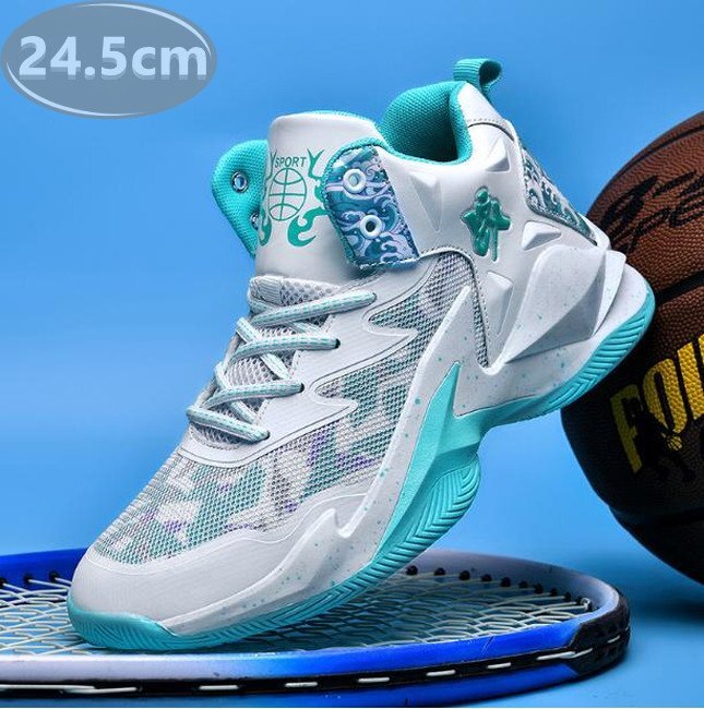 メンズ スニーカー ライトブルー 24.5cm 靴 シューズ 防滑 バスケットシューズ 通勤 通学 旅行 【241】拍卖