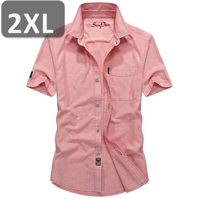 メンズ 半袖 シャツ ピンク 2XL 半袖 シャツ 春夏【n203】拍卖