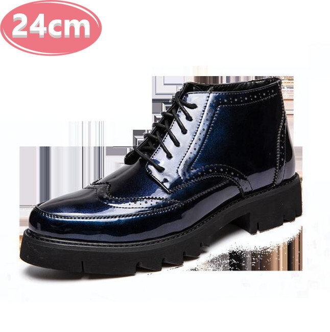 メンズ ビジネス レザー シューズ ブルー 24.0㎝ 革靴 靴 カジュアル 屈曲性 通勤 軽量 インポート品【n137】拍卖