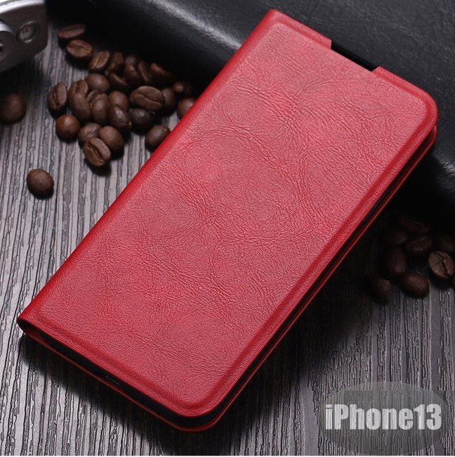 iPhone13 ケース PUレザー おしゃれ スマホケース スマホカバー レッド 耐衝撃 衝撃吸収【n277】拍卖