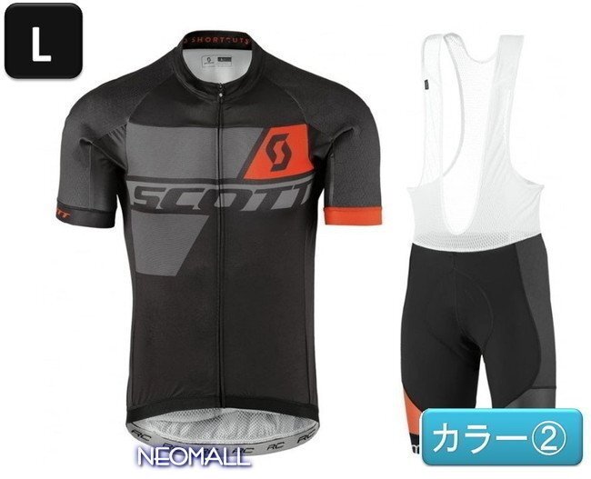 サイクリングウェア 半袖 2点セット カラーNo② L 自転車 ウェア サイクルジャージ 吸汗速乾防寒 新品 インポート品【244】拍卖