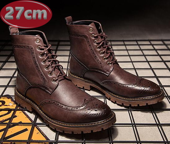 メンズ ビジネス レザー シューズ ブラウン 27.0㎝ 革靴 靴 カジュアル 屈曲性 通勤 軽量 インポート品【n166】拍卖