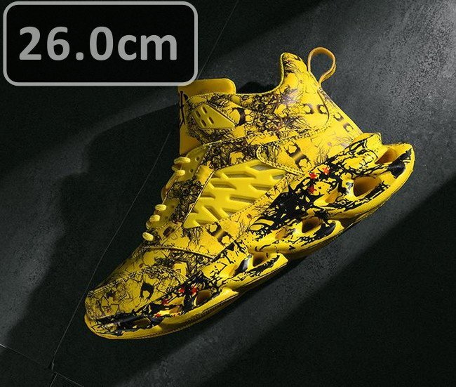メンズ スニーカー イエロー 26.0cm 靴 シューズ 防滑 通勤 通学 旅行 【239】拍卖