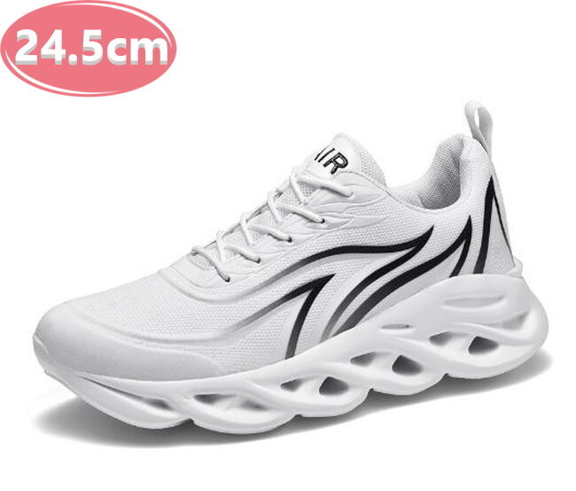 1スタ ☆ メンズ スニーカー 24.5cm ホワイト 靴 シューズ 防滑 通勤 通学 旅行 【132】拍卖