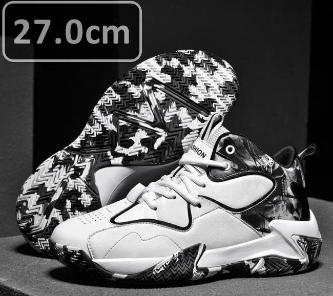 メンズ スニーカー ホワイト 27.0cm 靴 シューズ 防滑 バスケットシューズ 通勤 通学 旅行 【235】拍卖