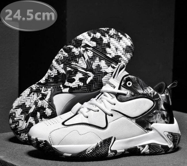 メンズ スニーカー ホワイト 24.5cm 靴 シューズ 防滑 バスケットシューズ 通勤 通学 旅行 【235】拍卖