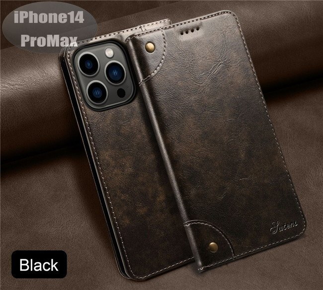 iPhone14PROMax ケース PUレザー おしゃれ スマホケース スマホカバー ブラック 耐衝撃 衝撃吸収【n278】拍卖