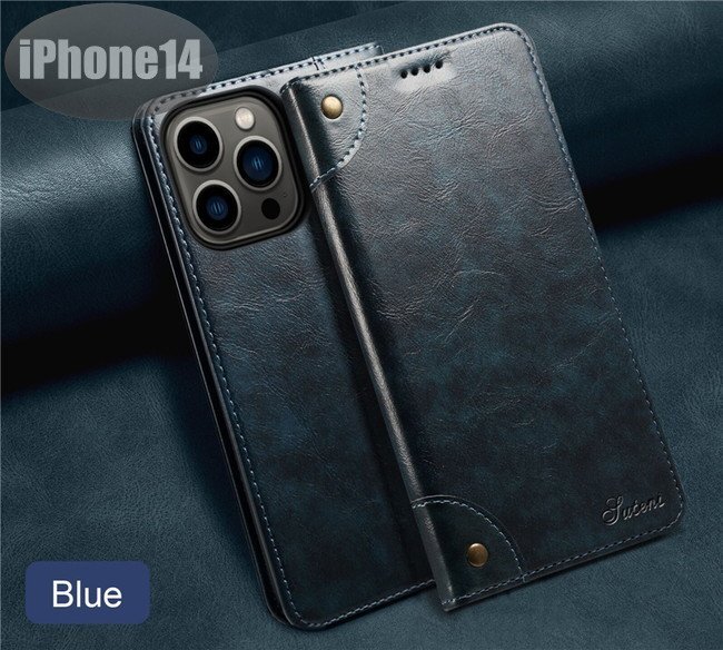 iPhone14 ケース PUレザー おしゃれ スマホケース スマホカバー ブルー 耐衝撃 衝撃吸収【n278】拍卖