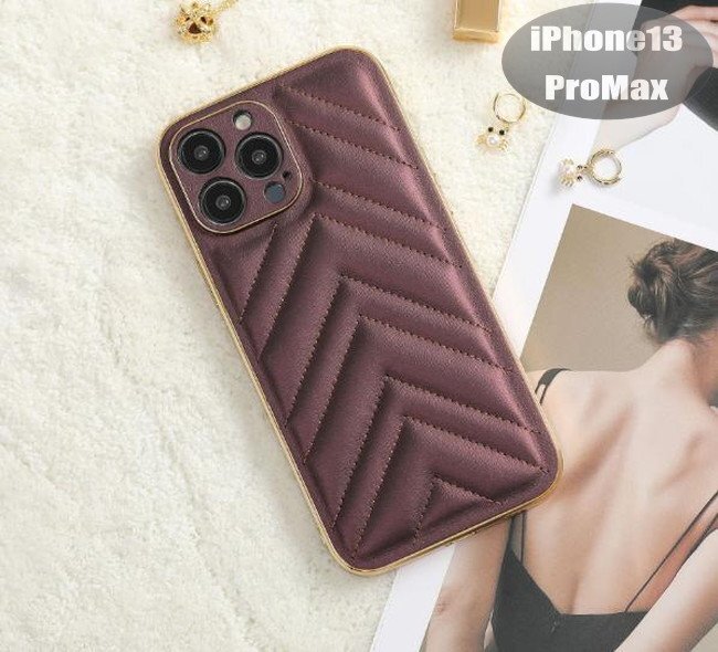 iPhone13PROMax ケース パープル キルティング おしゃれ スマホケース スマホカバー 耐衝撃 衝撃吸収【n319】拍卖