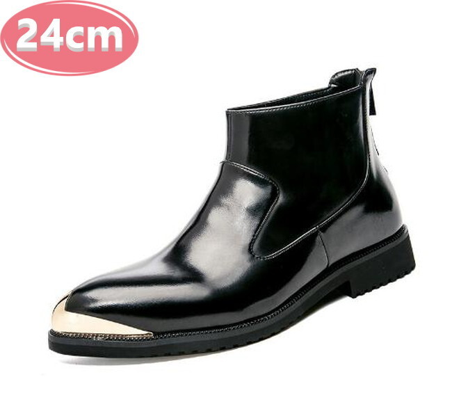 メンズ ビジネス PUレザー シューズ ブラック 24.0㎝ 革靴 靴 カジュアル 屈曲性 通勤 軽量 インポート品【n160】拍卖