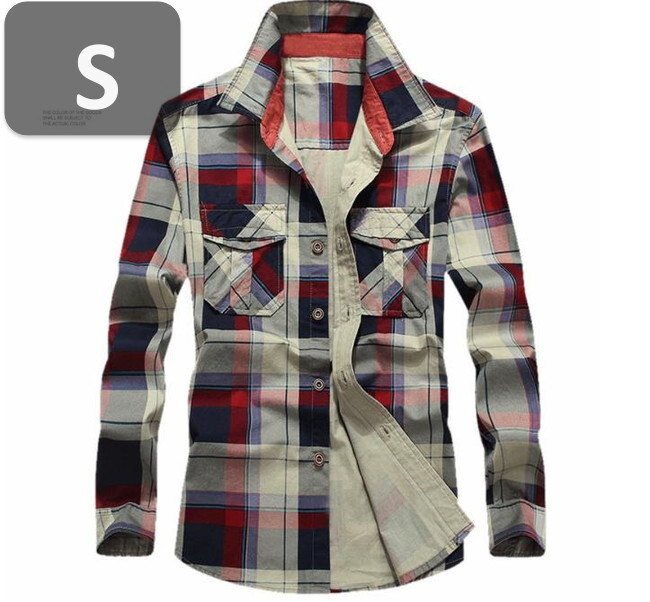 メンズ 長袖 ネルシャツ レッド S 長袖 ネルシャツ 春秋【n184】拍卖