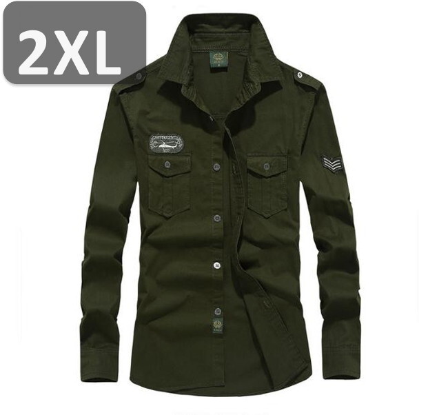 メンズ 長袖 シャツ グリーン 2XL 長袖 シャツ 春秋【n185】拍卖