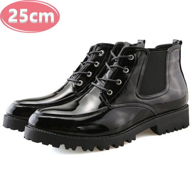 サイドゴア メンズ ビジネス PUレザー シューズ ブラック 25.0㎝ 革靴 靴 カジュアル 屈曲性 通勤 軽量 インポート品【n162】拍卖