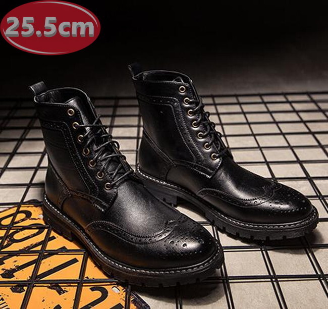 メンズ ビジネス レザー シューズ ブラック 25.5㎝ 革靴 靴 カジュアル 屈曲性 通勤 軽量 インポート品【n166】拍卖