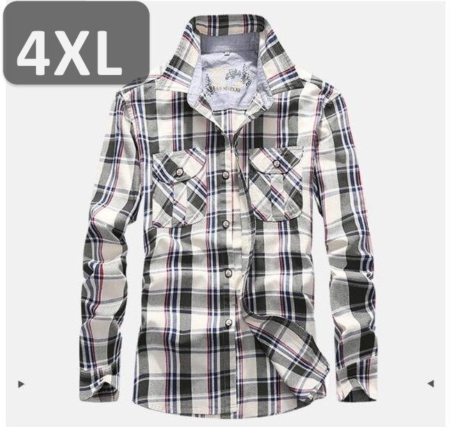 メンズ 長袖 ネルシャツ レッド 4XL 長袖 シャツ 春秋【n183】拍卖