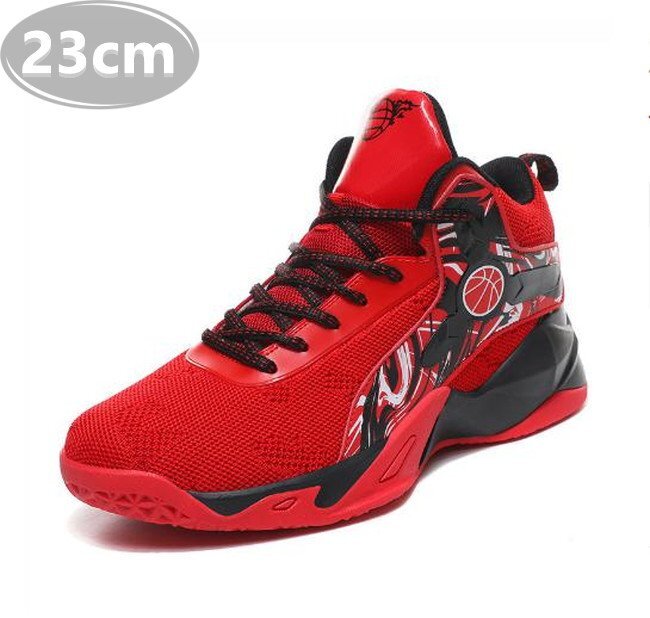 メンズ スニーカー レッド 23.0cm 靴 シューズ 防滑 バスケットシューズ 通勤 通学 旅行 【238】拍卖