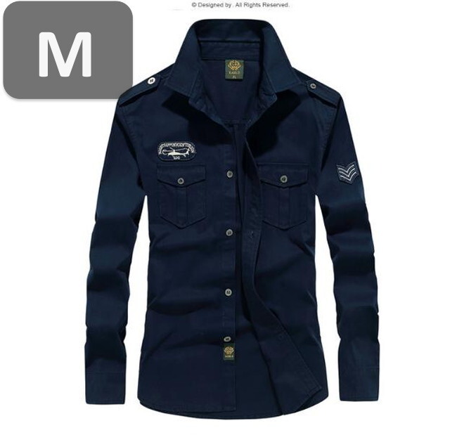 メンズ 長袖 シャツ ネイビー M 長袖 シャツ 春秋【n185】拍卖