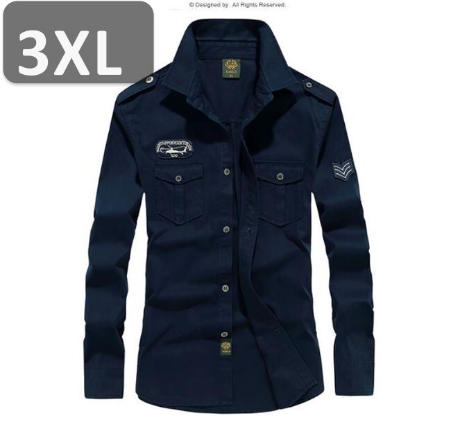 メンズ 長袖 シャツ ネイビー 3XL 長袖 シャツ 春秋【n185】拍卖