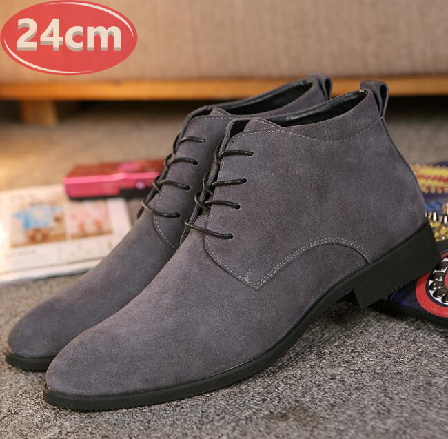 メンズ ビジネス レザー シューズ グレー 24.0㎝ 革靴 靴 カジュアル 屈曲性 通勤 軽量 インポート品【n143】拍卖