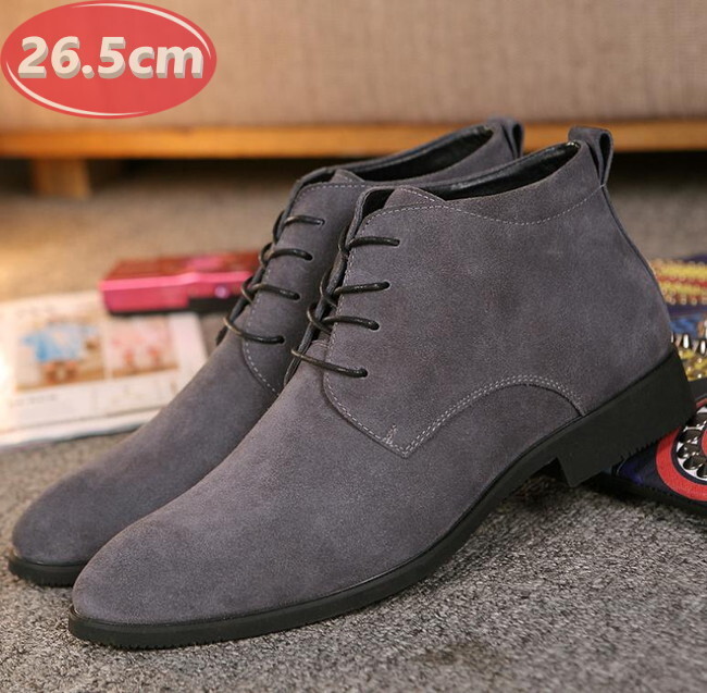 メンズ ビジネス レザー シューズ グレー 26.5㎝ 革靴 靴 カジュアル 屈曲性 通勤 軽量 インポート品【n143】拍卖