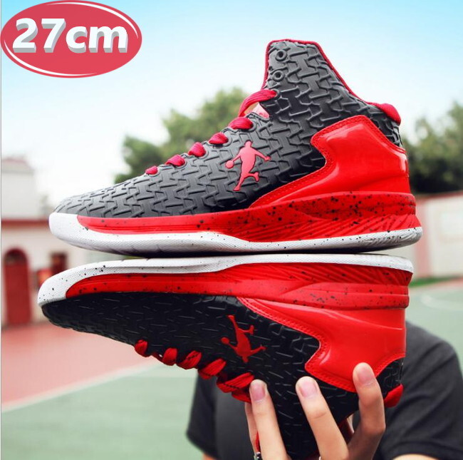 1スタ ☆ メンズ スニーカー 27.0cm レッド 靴 シューズ 防滑 バスケットシューズ 通勤 通学 旅行 【124】拍卖