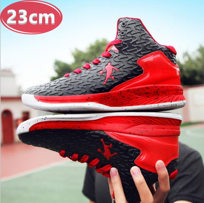 1スタ ☆ メンズ スニーカー 23.0cm レッド 靴 シューズ 防滑 バスケットシューズ 通勤 通学 旅行 【124】拍卖