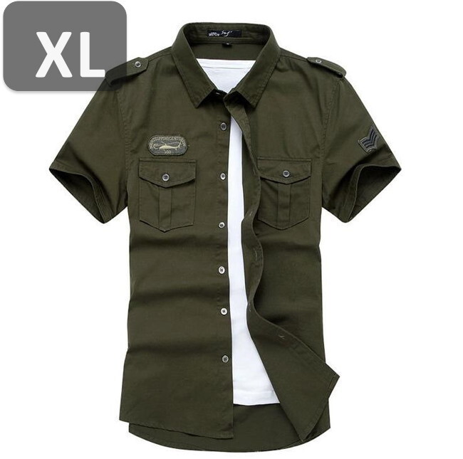 メンズ 半袖 シャツ オリーブ XL 半袖 シャツ 春夏【n199】拍卖