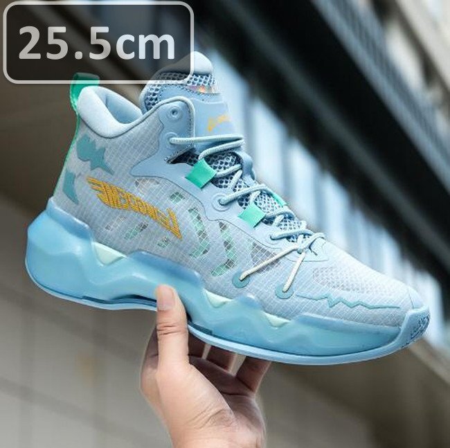 メンズ スニーカー ブルー 25.5cm 靴 シューズ 防滑 バスケットシューズ 通勤 通学 旅行 【245】拍卖