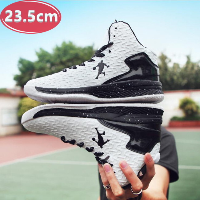 1スタ ☆ メンズ スニーカー 23.5cm ホワイト 靴 シューズ 防滑 バスケットシューズ 通勤 通学 旅行 【124】拍卖