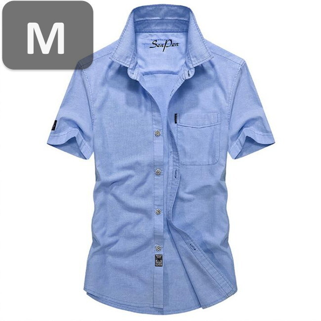 メンズ 半袖 シャツ ブルー M 半袖 シャツ 春夏【n203】拍卖