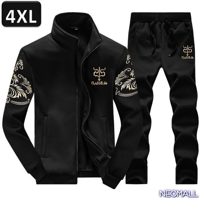 【人気商品】メンズセットアップ 上下セット ☆238 ブラック 4XLサイズ ジャージ スウェット お兄系 部屋着 おしゃれ拍卖