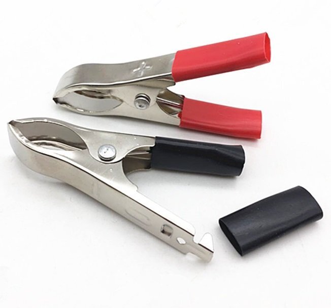 ワニ口クリップ 赤黒セット ニッケルメッキ 30A 自動車 バッテリー 工作 テスト用 ワニグチクリップ拍卖